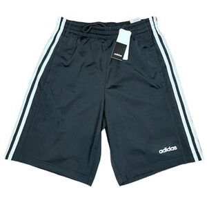 NWT Adidas Men's Black 3 Stripe Training Shorts Basketball Soccer Gym Medium